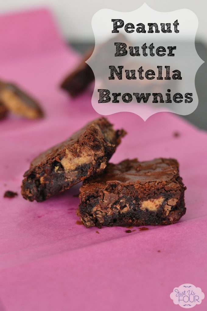 Peanut Butter Nutella Brownies #desserts #recipes #nutella