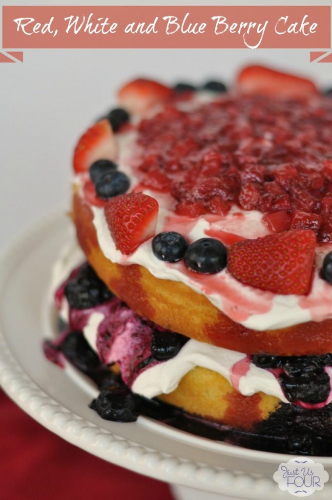 So easy to make and perfect for Memorial Day or July 4th.  This cake is full of fresh fruit and delicious whipped cream.