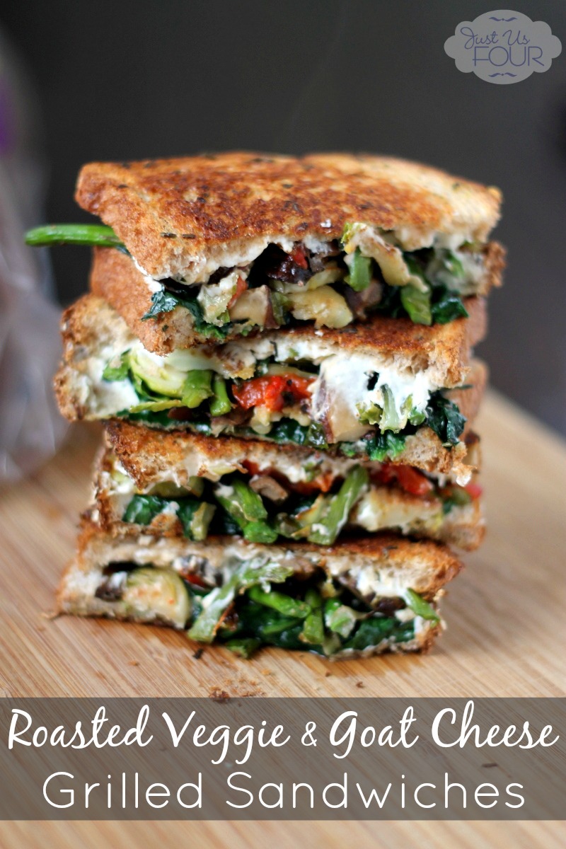 Roasted Veggie & Goat Cheese Grilled Sandwiches