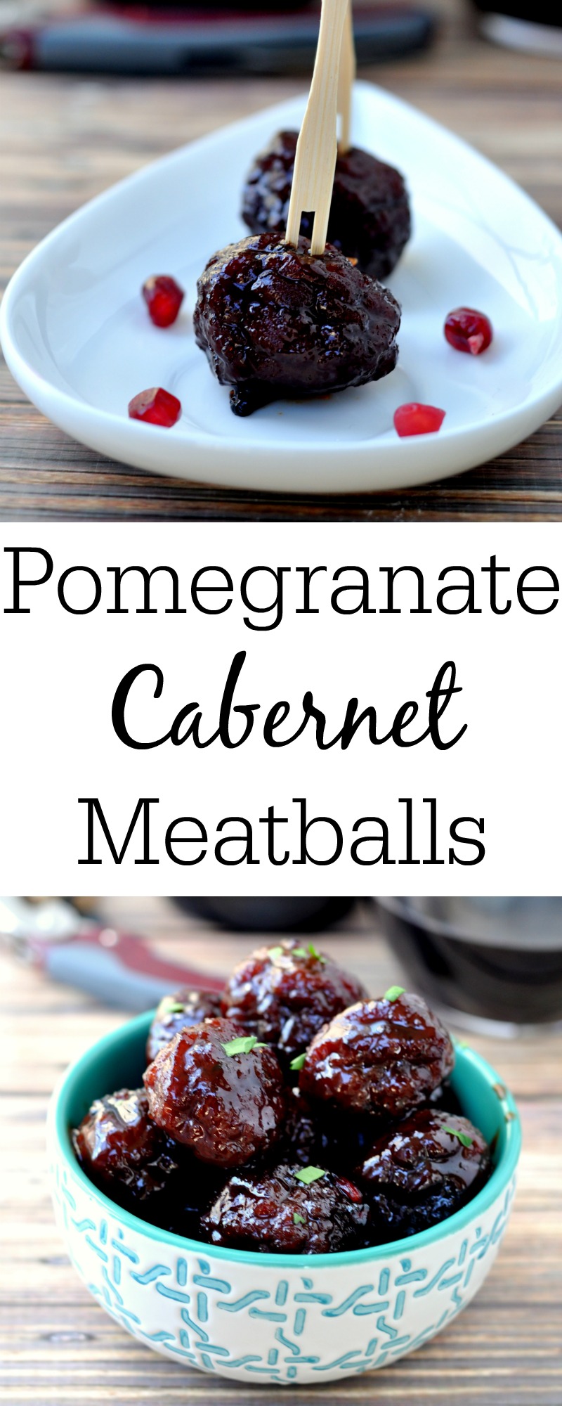 Pomegranate Cabernet Meatballs are the perfect bite sized appertizer for your next party...big or small...low key or fancy.