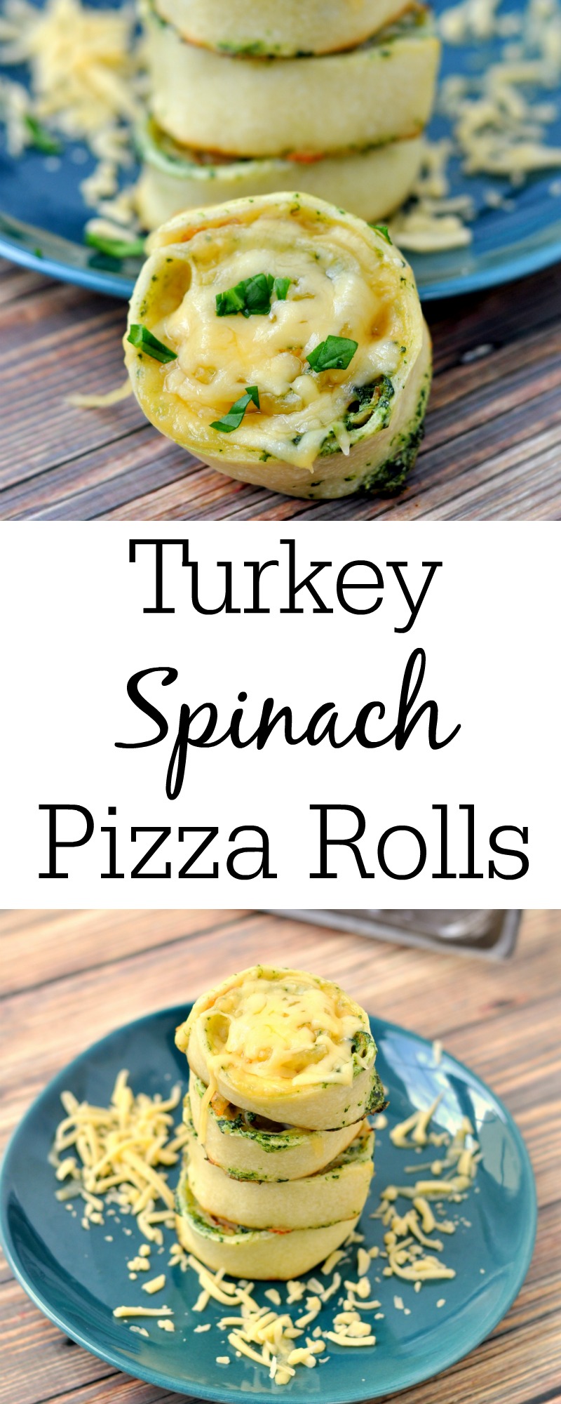 These turkey spinach pizza rolls make a quick and easy dinner or party appetizer. 